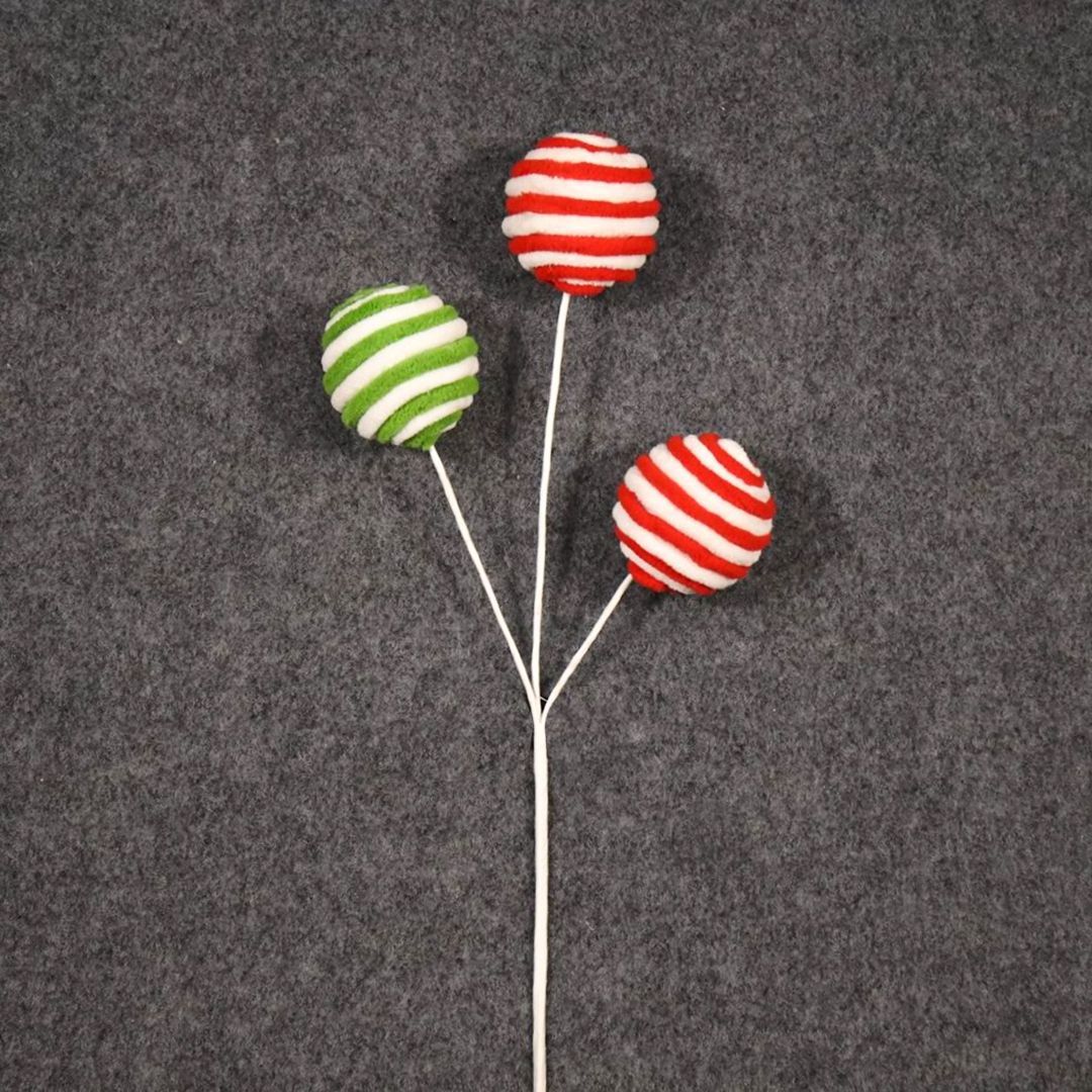 Adorable Red and White Candy Stem Christmas Lollipop Branch Christmas Sprays and Picks