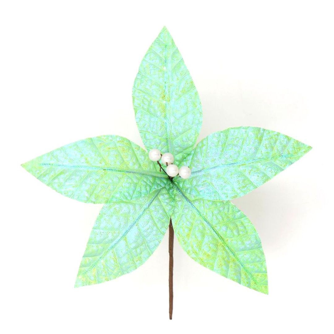 Handmade Iridescent Reusable Christmas Poinsettia Flowers Small Christmas Wreath Tree Decor Price Favourable