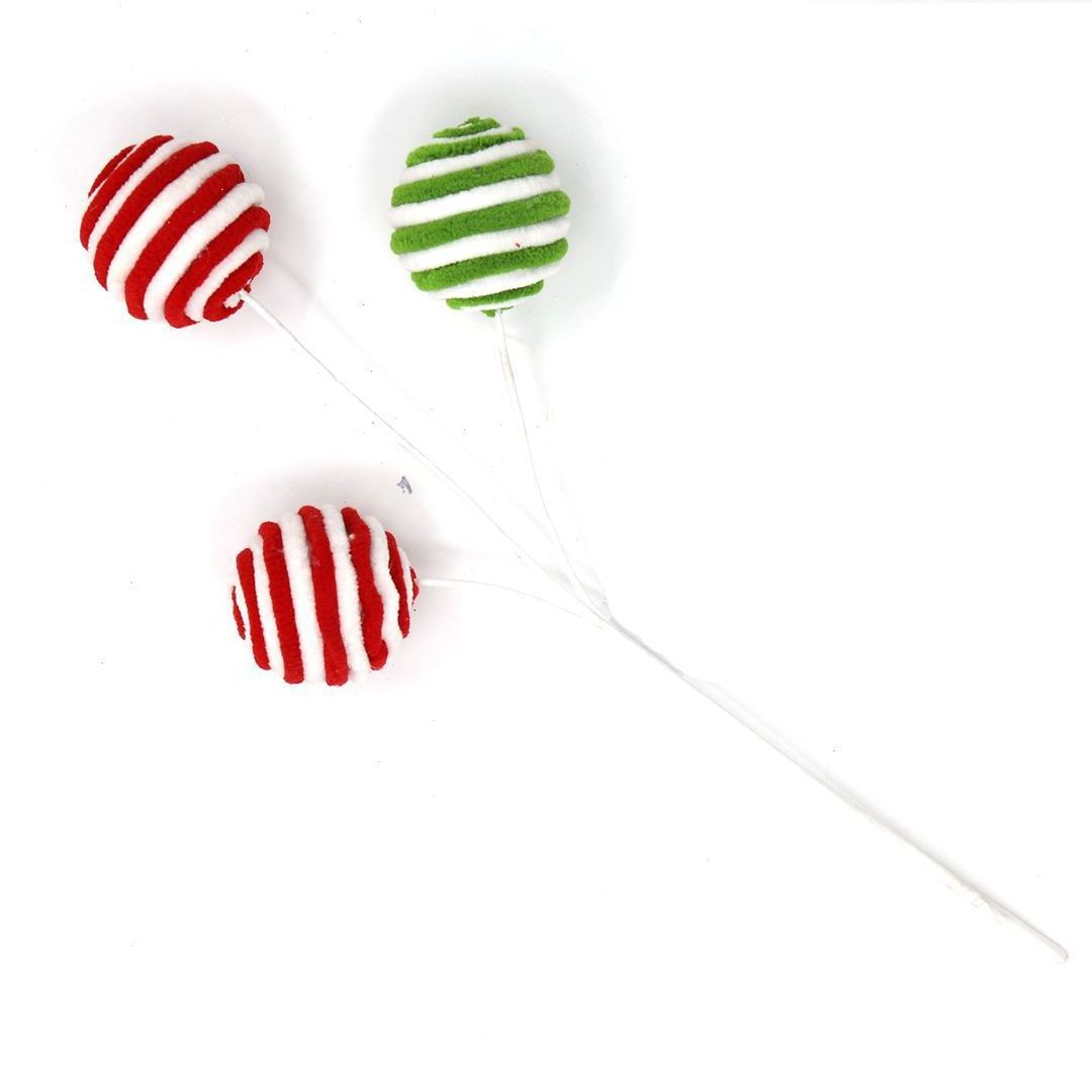 Adorable Red and White Candy Stem Christmas Lollipop Branch Christmas Sprays and Picks