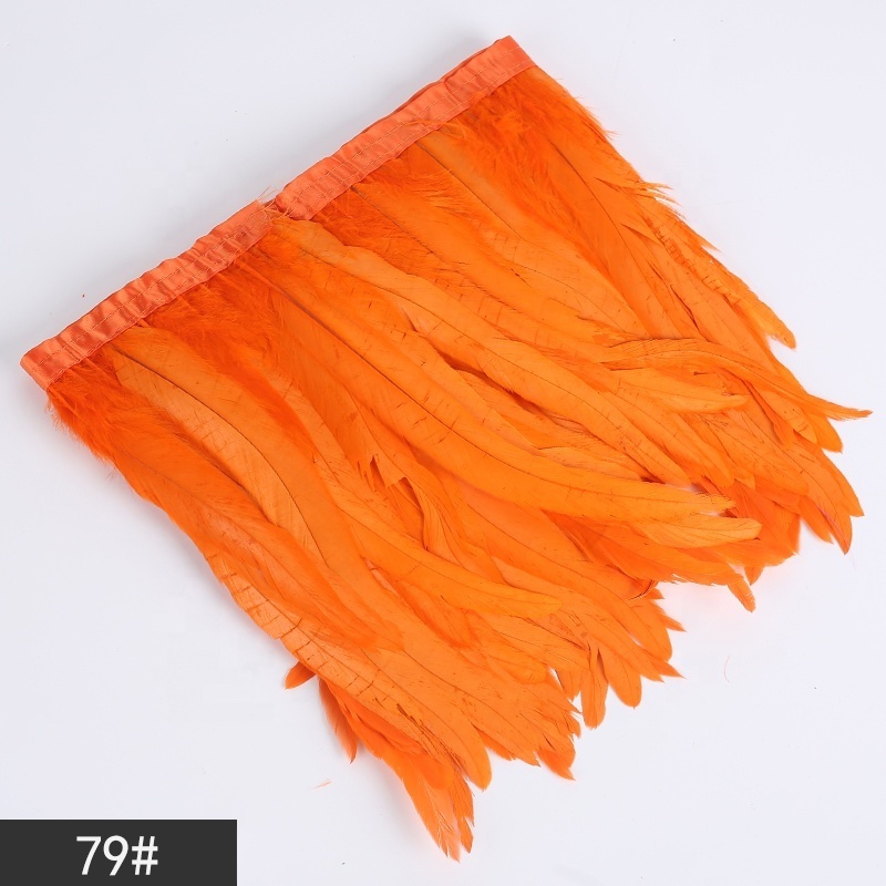 Dyed colored Chicken tail 25-30CM Rooster Feathers Trims Fringe for Carnival Costumes Clothing Dresses Headdresses