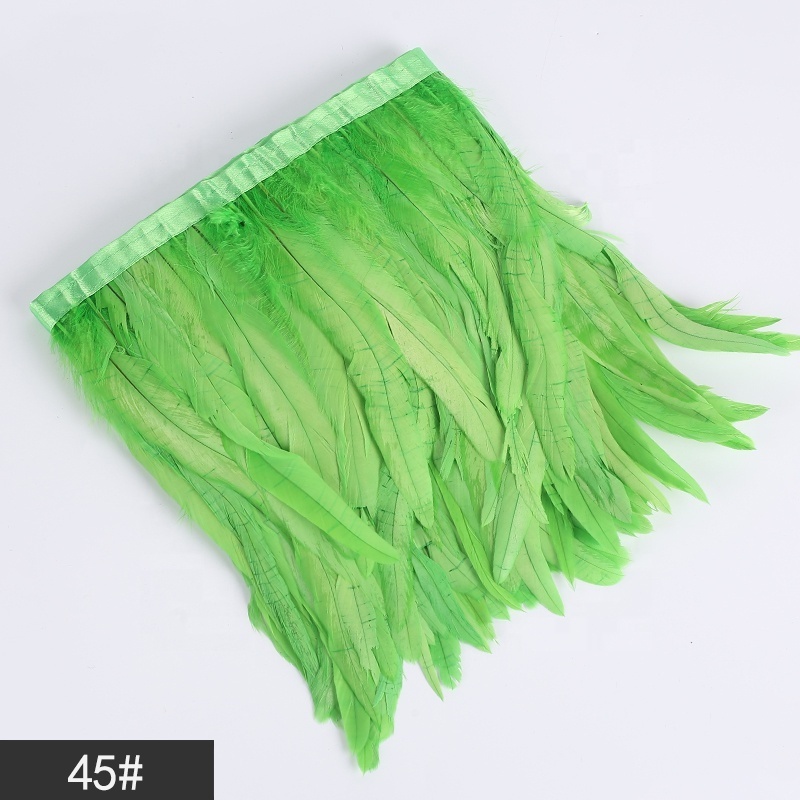 Dyed colored Chicken tail 25-30CM Rooster Feathers Trims Fringe for Carnival Costumes Clothing Dresses Headdresses