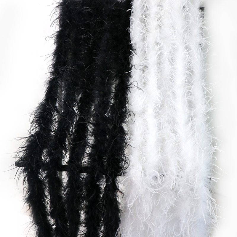 Wholesale Feather Boas Cheap Sale Ostrich Feathers Boa 1-20-30ply Plumas Trim fabric for Crafts, pajamas, Dress cuffs