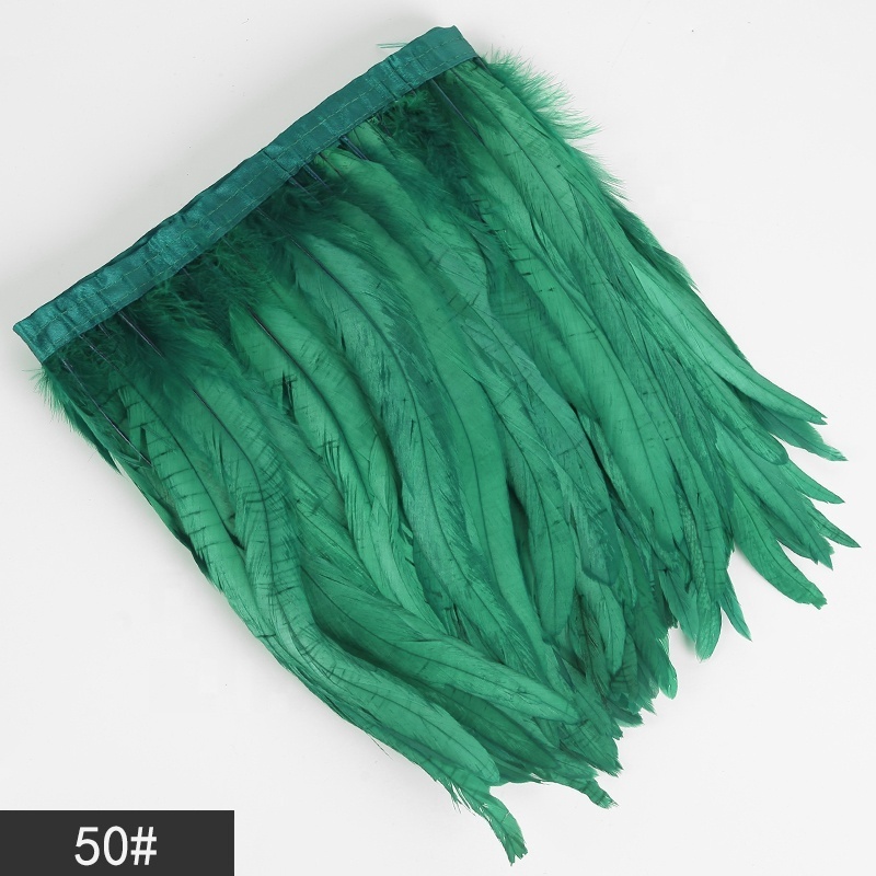 Dyed colored Chicken tail 25-30CM Rooster Feathers Trims Fringe for Carnival Costumes Clothing Dresses Headdresses