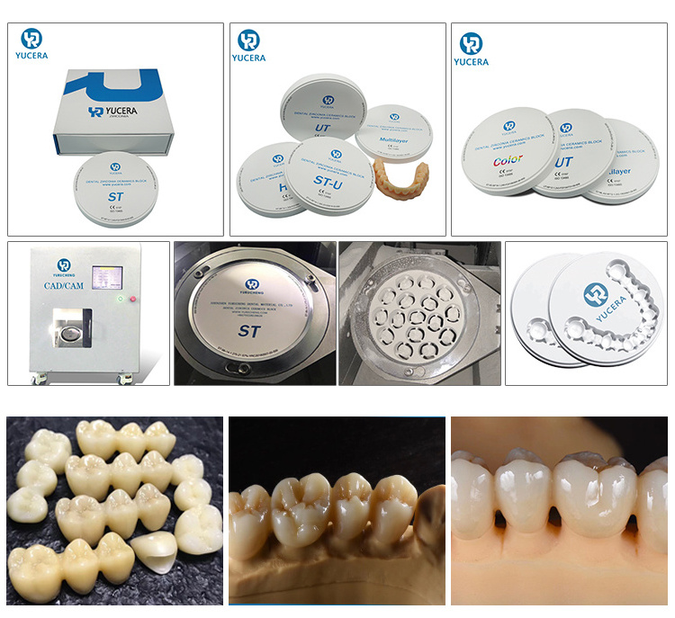 factory price dental consumables 98*18mm dental zirconia block cad cam milling zirconium puck dental multilayer ST zirconia disc