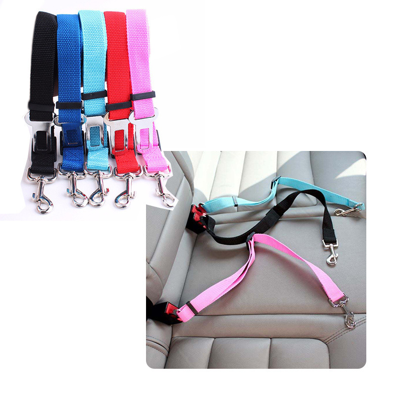 Small Medium Dogs Travel Pet Supplies 8 Color Dog Cat Car Seat Belt Clip Adjustable Pet Harness Seatbelt Leash