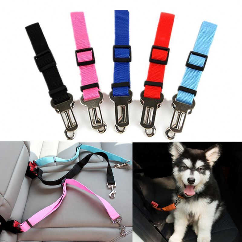 Small Medium Dogs Travel Pet Supplies 8 Color Dog Cat Car Seat Belt Clip Adjustable Pet Harness Seatbelt Leash