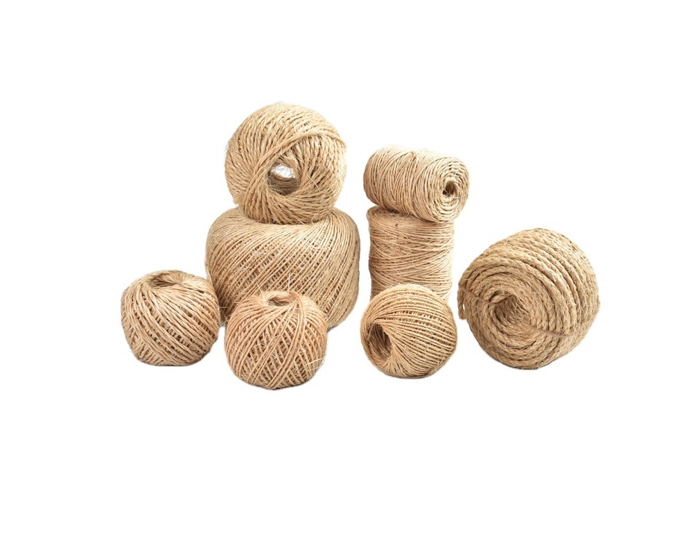 Yuchen Bulk 100% Natural Sisal Braided 6mm Twisted Rope Diy Decoration Cord Twine Sisal Packaging Rope