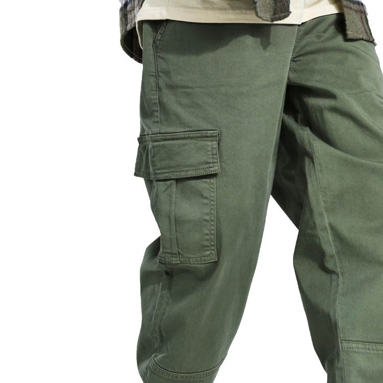 Hot Selling Men'S Custom Joggers High Quality Thick Cotton Heavyweight Chinos Overalls Pocket Solid Casual Cargo Pants For Men