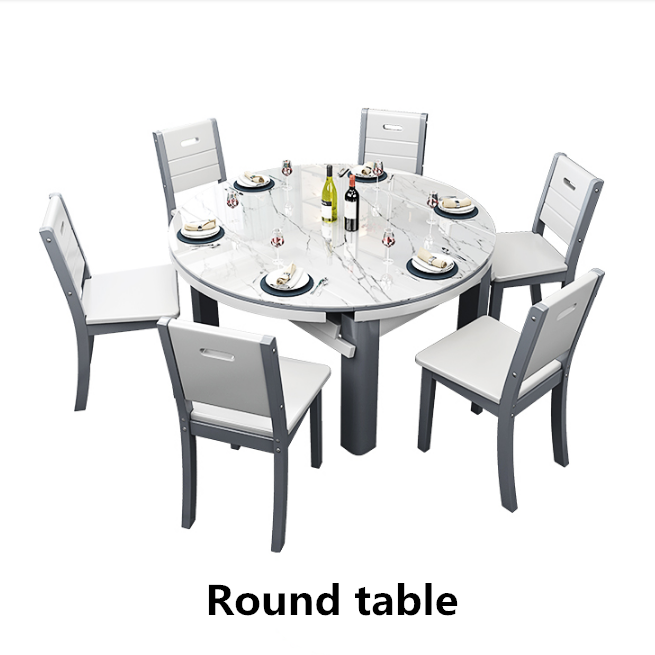 marble dining table set mesa de jantar dining room furniture Home  extendable table a manger complet mesas de comedor Concrete