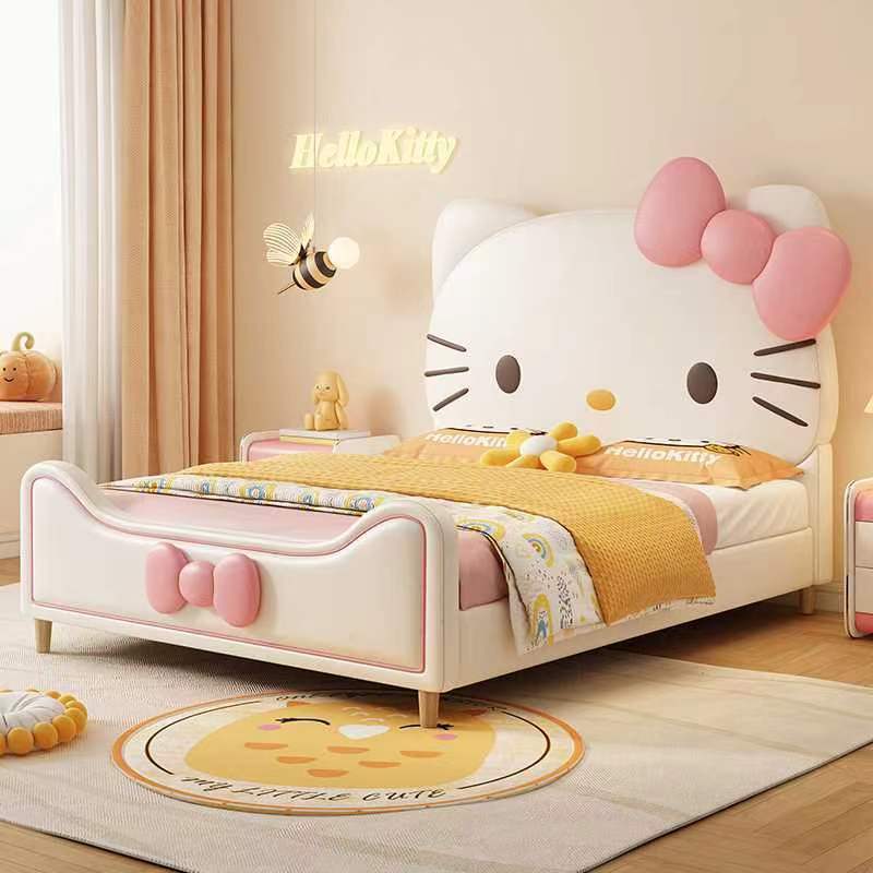 bett Bedroom furniture home queen cama matrimonial king size bed frame luxury up-holstered Hello kitty cat kids beds for girls