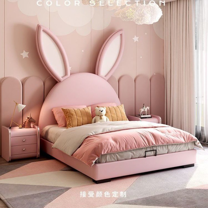 bedroom furniture home camas king size bed up-holstered queen cama lit complet luxury bed frame bett rabbit kids bed for girls