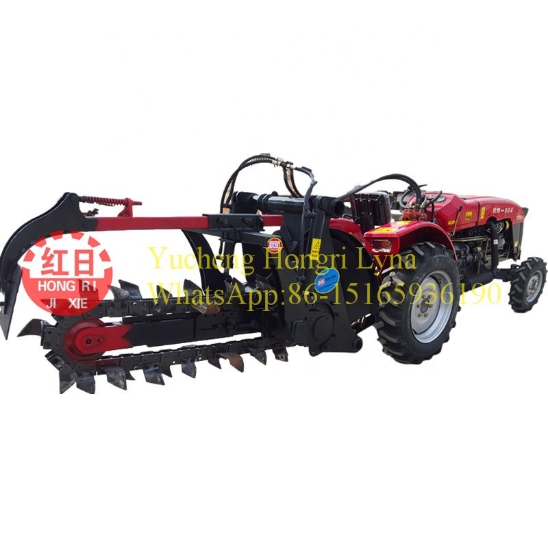 Tractor mounted trencher for agricultural