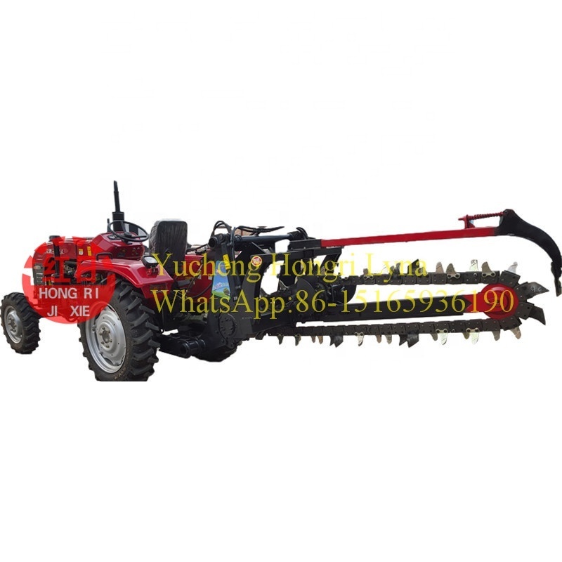 Tractor mounted trencher for agricultural