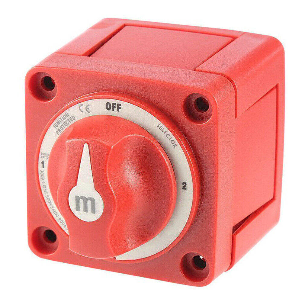 M-Series 4-Position Red Dual Battery Selector Switch For Marine Boat