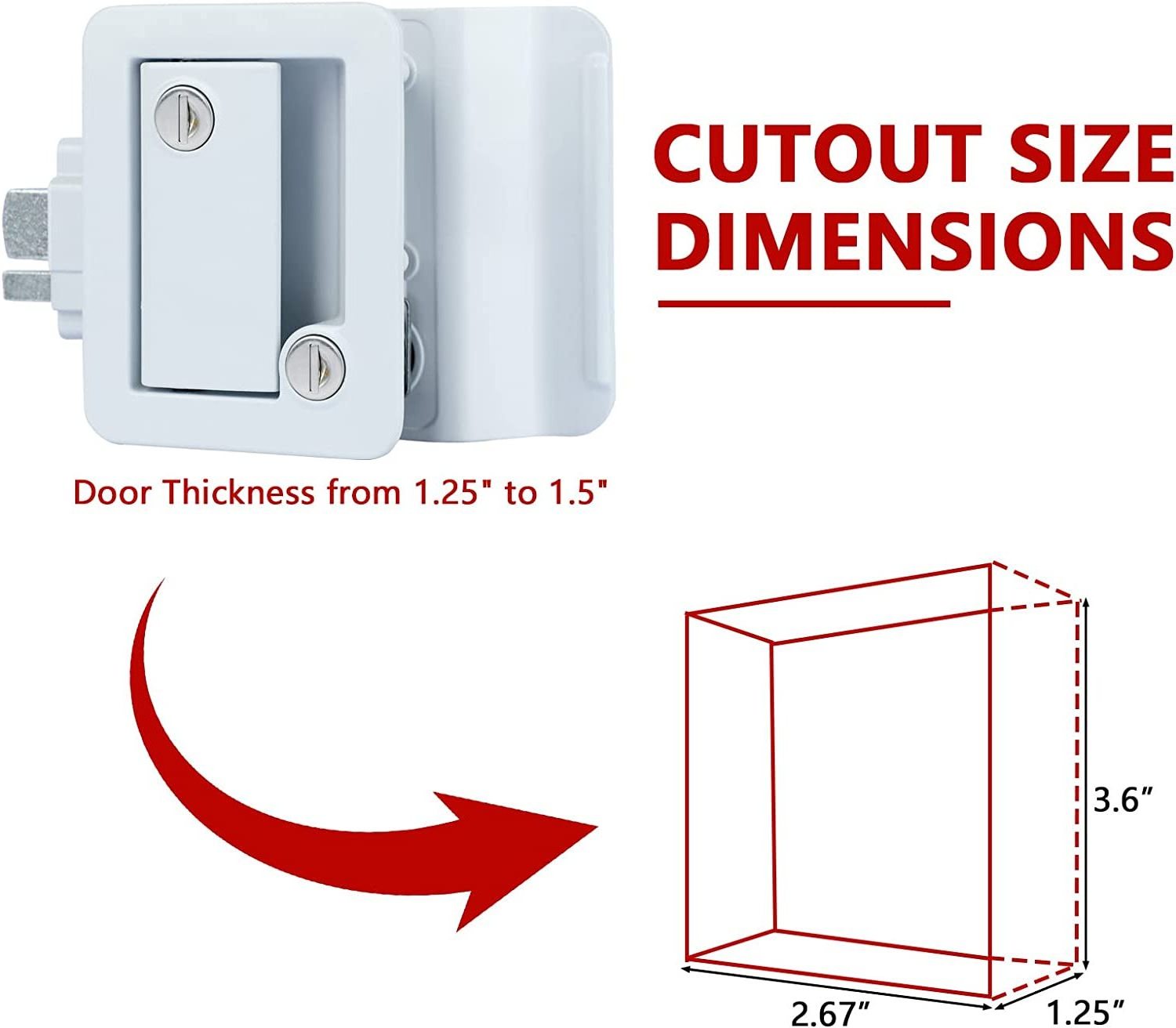 Upgraded RV Travel Trailer Entry Door Lock RV Door Latch with Paddle Deadbolt and Keys for Camper Cargo Hauler
