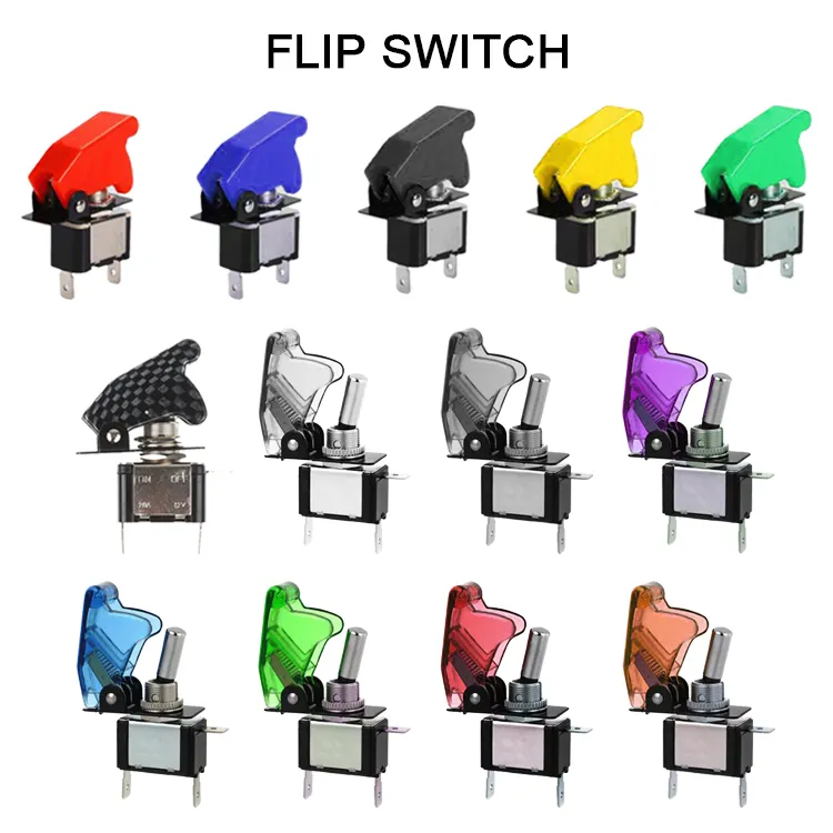 12V 20A Rocker Switch Protection Cover for Racing Car Light Heavy-duty Electrical Toggle Switch with Transparent 5A IP65 YUCHENG