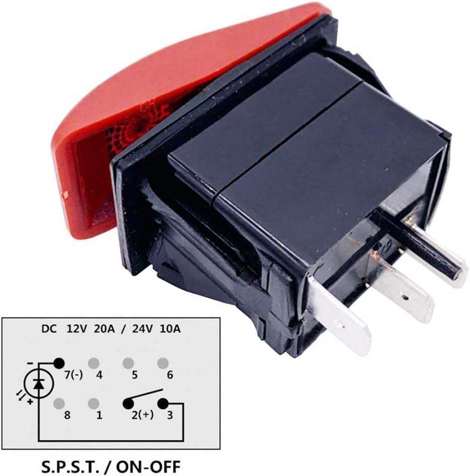 Carling style 12V 20A 24V 10A Red Cover Dashboard ON-OFF SPST marine Rocker Switch for car boat