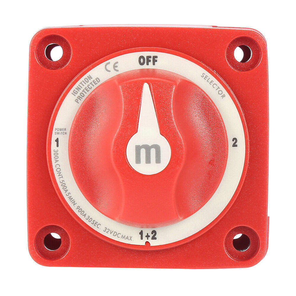 M-Series 4-Position Red Dual Battery Selector Switch For Marine Boat