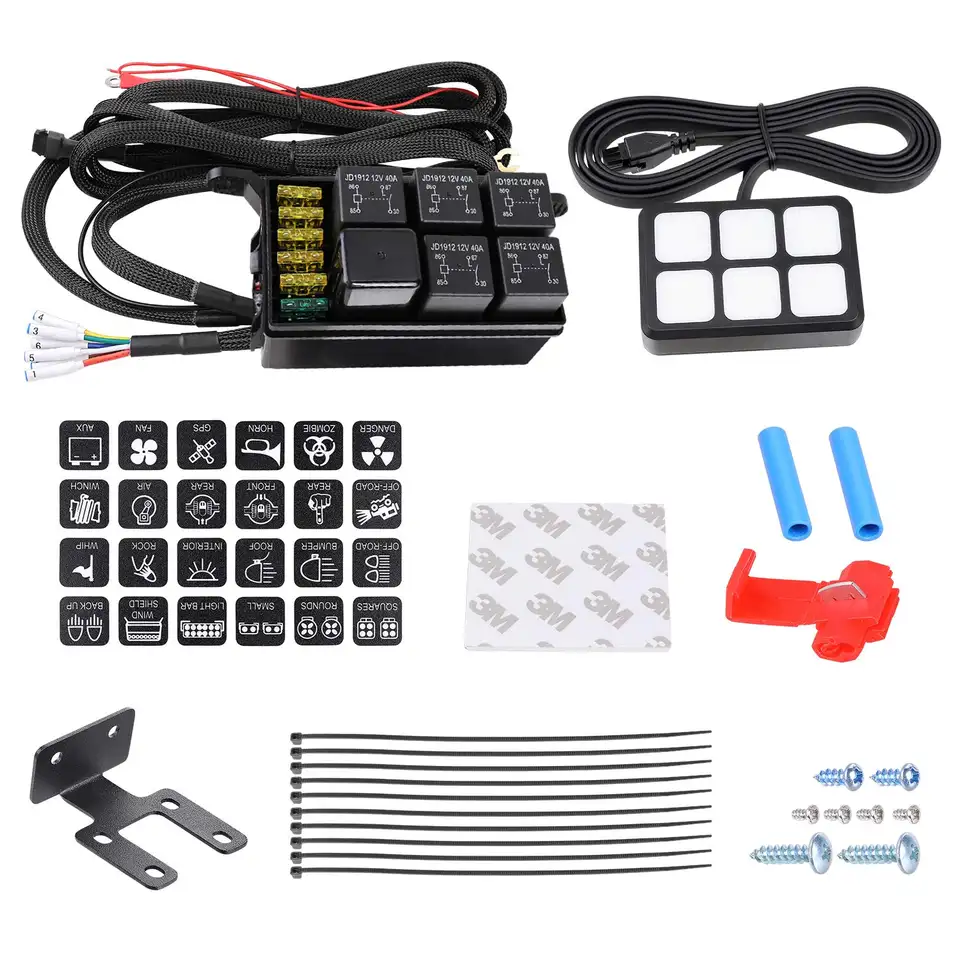 Universal Aux Automotive Off Road Lights 4x4 12v 24v App Control 6 Gang Led Switch Panel With Circuit Control For Truck