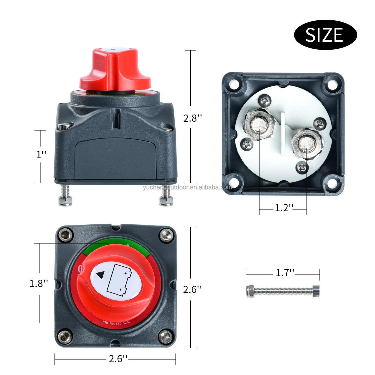 /275A High Current Heavy Duty Disconnect Isolator on OFF Battery Switch 12V - 48V 200A Fuse Switch Disconnector 12V-48V DC 48