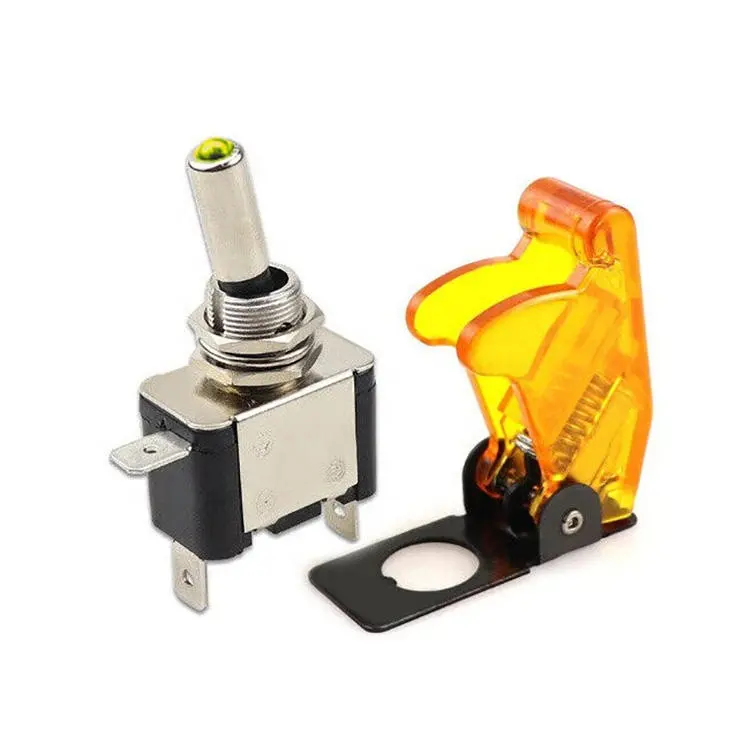 ON-OFF Latching Toggle Switches With Safety Cover 10A 250VAC Toggle Switch for Car