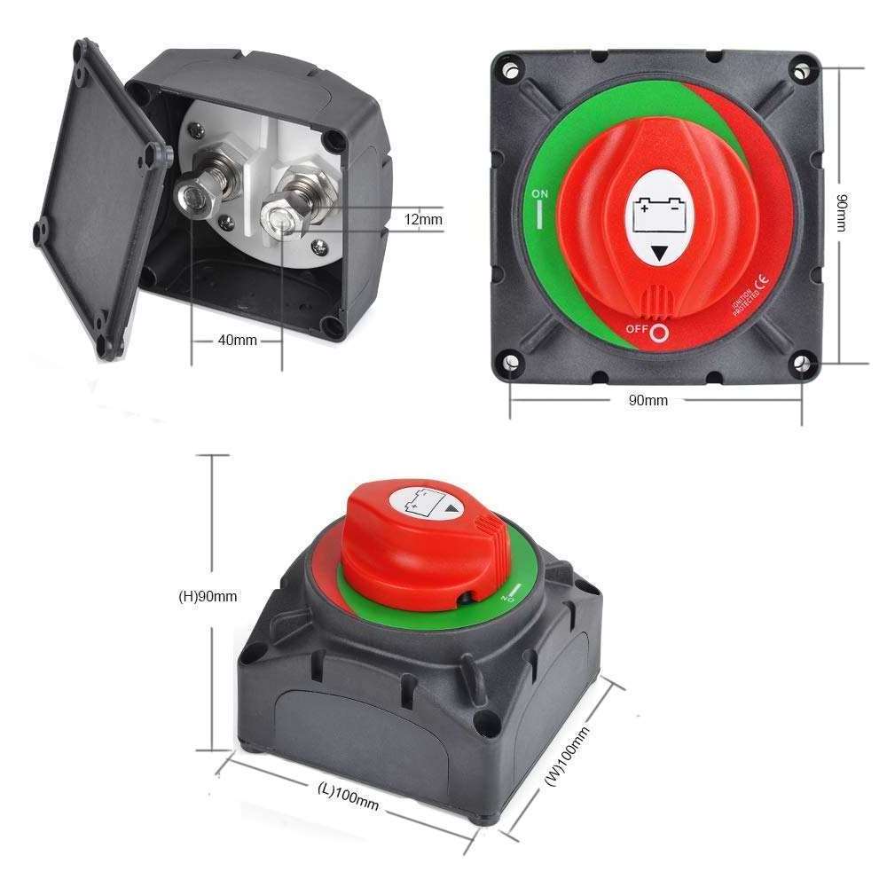 Battery Disconnect Switch 12V Master12V-48V Battery Shut Off Switch 500/600A High Current for Car Marine Boat RV Vehicles