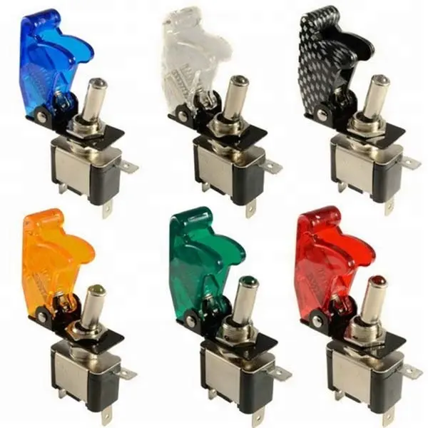 ON-OFF Latching Toggle Switches With Safety Cover 10A 250VAC Toggle Switch for Car