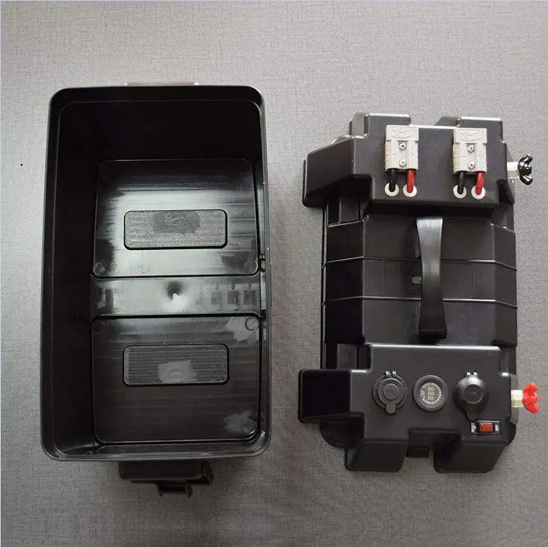 portable battery box 12V plastic empty battery case  with multi function for Marine Boat battery pack