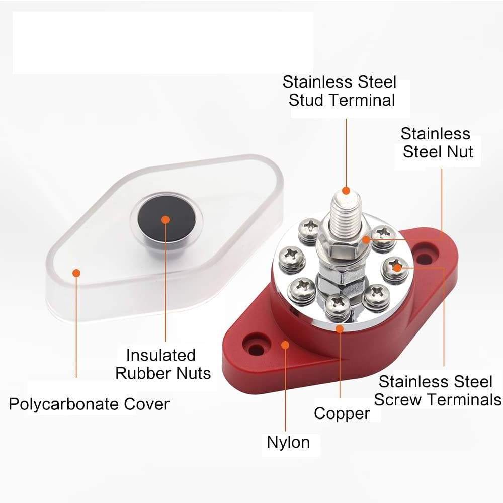 YUCHENG 300A Heavy Duty Bus Bar Terminal Block 8-32 Screws Battery Distribution Block Terminal Block