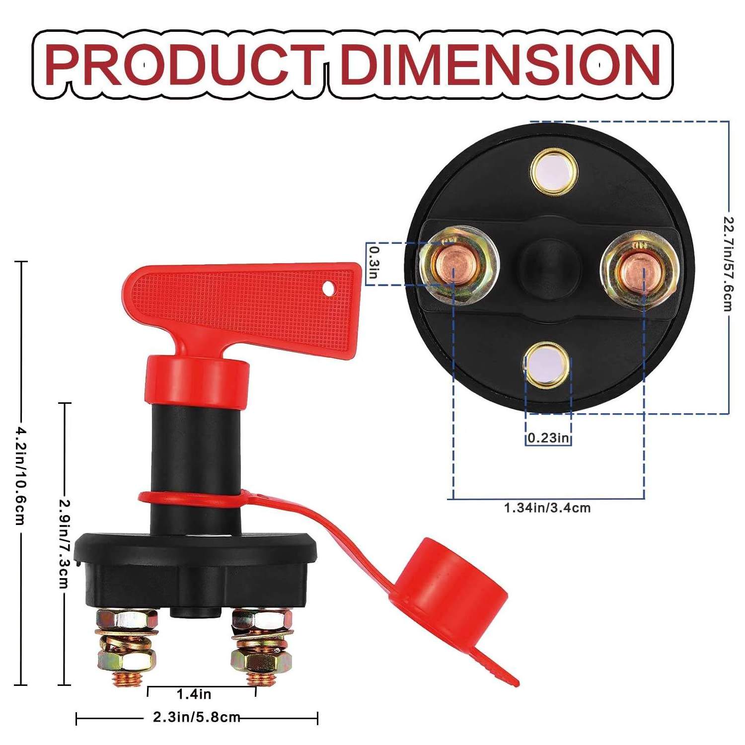 Battery Isolator Cut Off Power Kill Switch On/off Battery Disconnect Switch DC 12V 24V 12v 200 Amp Battery Switches 24 YUCHENG