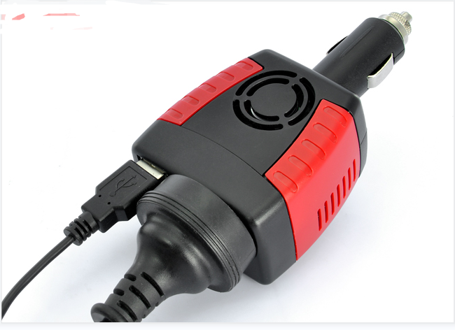 150W vehicle-mounted inverter car cigarette lighter charger is suitable for mobile phone charging from 12V to 110V-220V