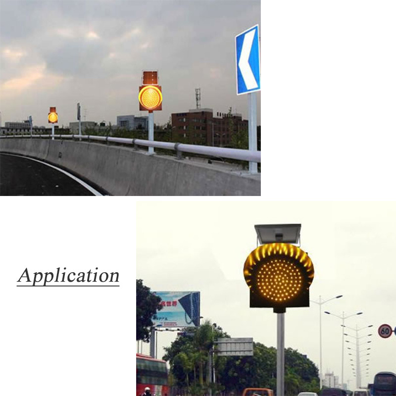 High Quality Solar Powered Yellow Flashing LED Road Safety Signal Blinker Traffic Warning Light