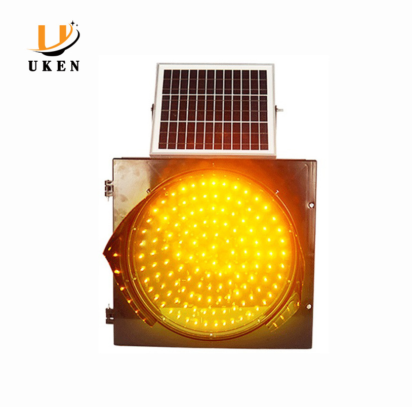 High Quality Solar Powered Yellow Flashing LED Road Safety Signal Blinker Traffic Warning Light