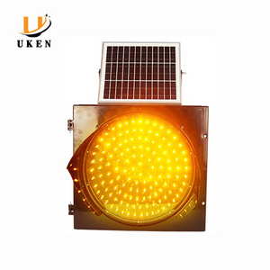 High Quality Solar Powered Yellow Flashing LED Road Safety Signal Blinker Traffic Warning Light