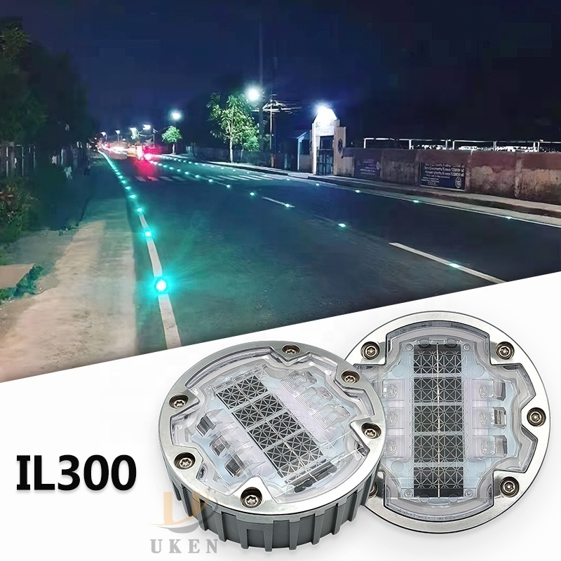 6 Screws Aluminum Round Flashing LED Embedded Cat Eye Wireless Underground Driveway Marking Light il300 Solar Road Stud