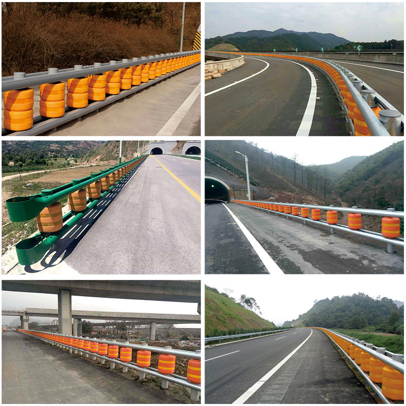 Traffic Safety Eva Buckets Rolling Anti Crash Guardrail Road Roller Barrier