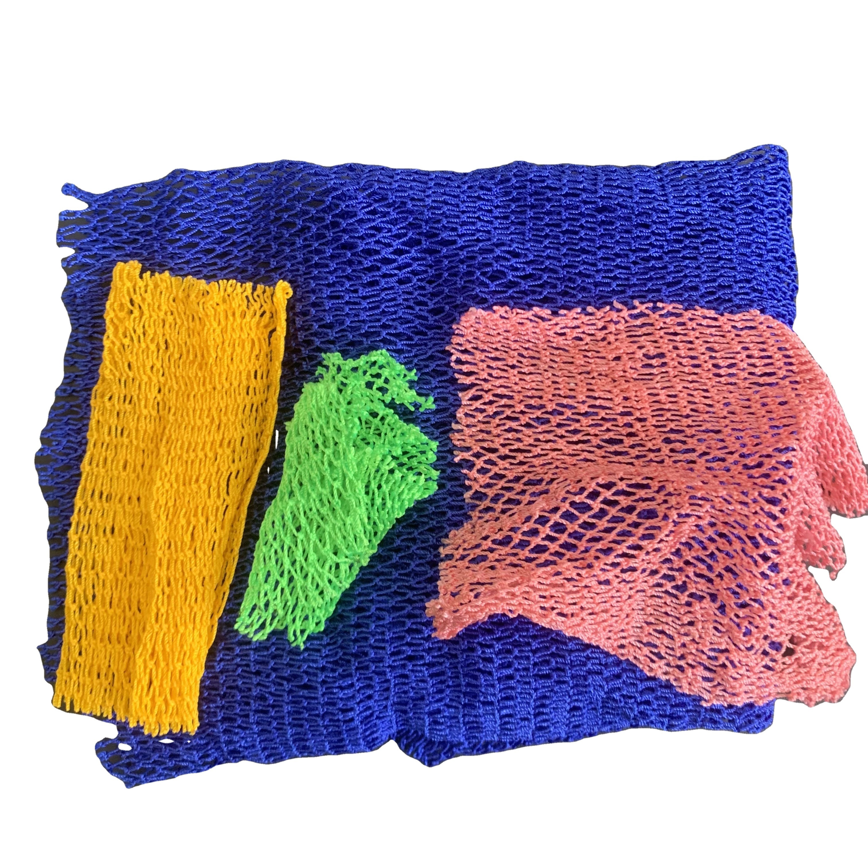 For Ghana Market Wholesale Colourful Hard Nylon Yellow Red Nylon Material Bath Net Fish Nets for Fishing