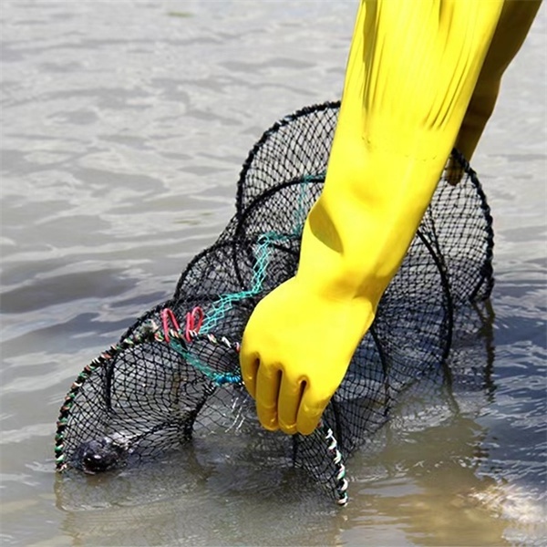 Factory shipped Nylon PE Net Trap Fish Trap Pots Crab Lobster Shrimp Galvanized steel Square Cage