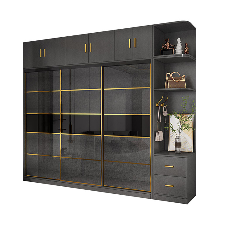 Double Color Wooden Bedroom Furniture Amoires Wardrobe Design Laminate Colours Combination