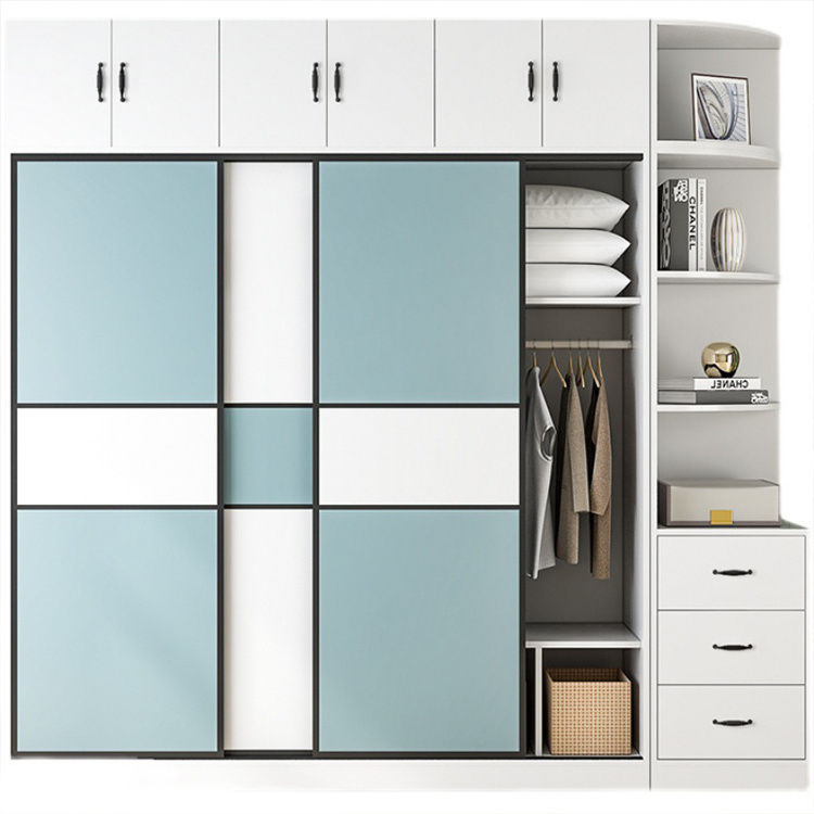 Closet Sliding Door Wardrobe Bedroom Furniture Simple Modern Panel Wardrobe Storage Cabinet