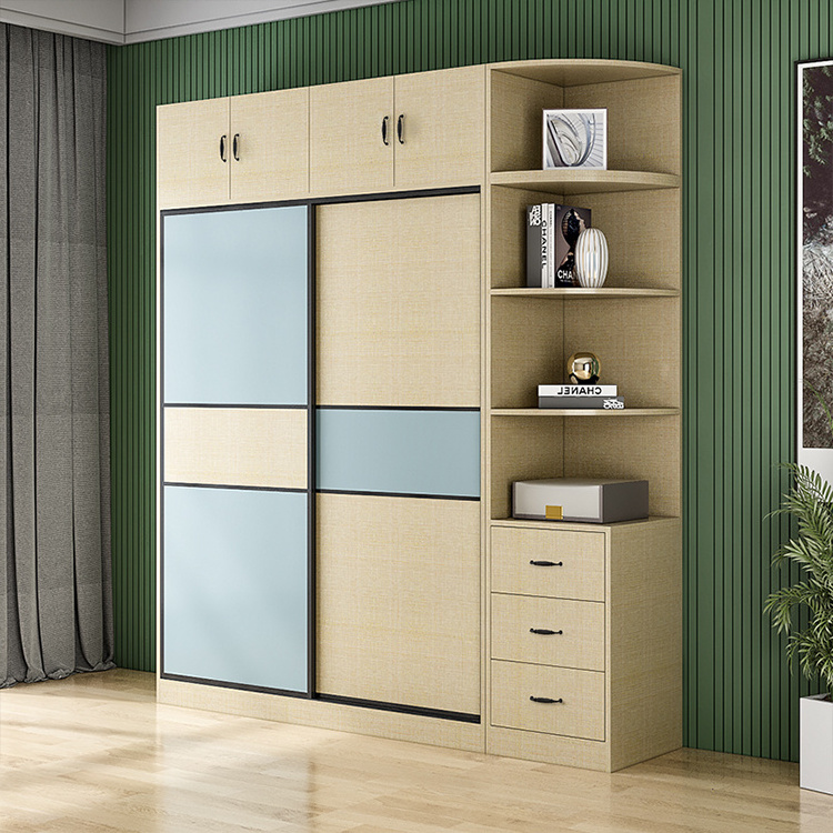 Closet Sliding Door Wardrobe Bedroom Furniture Simple Modern Panel Wardrobe Storage Cabinet