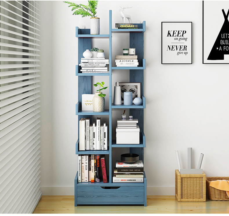 Creative corner bookshelf wooden bookcases for office and home Corner rack storage rack Children shelf