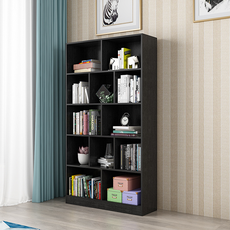 simple rustic wooden black book storage shelf corner house bookshelves bookcase