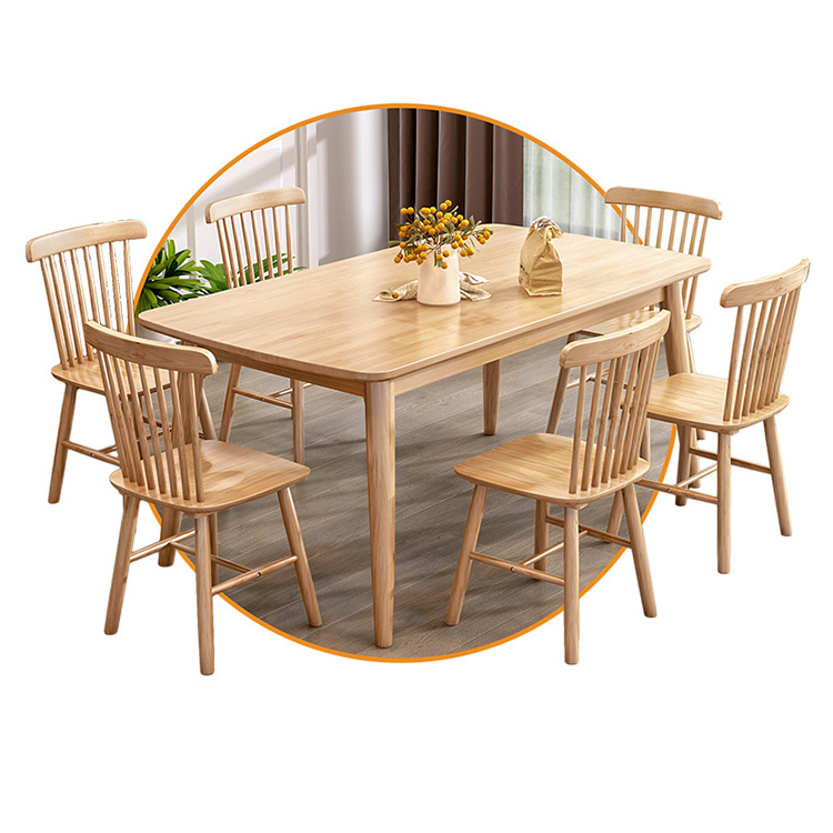 rectangular solid wood tables 4 chairs wooden modern dining table set