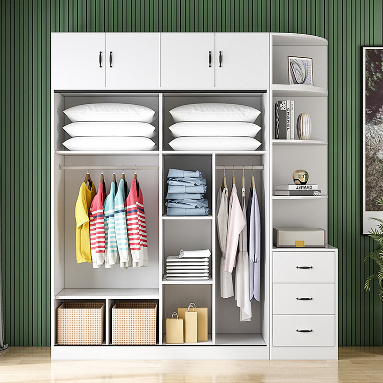 Closet Sliding Door Wardrobe Bedroom Furniture Simple Modern Panel Wardrobe Storage Cabinet