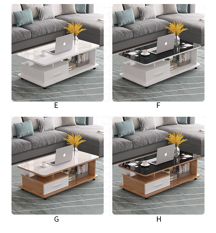 Nordic Simple Modern Rectangular Coffee Table Set Living Room Furniture