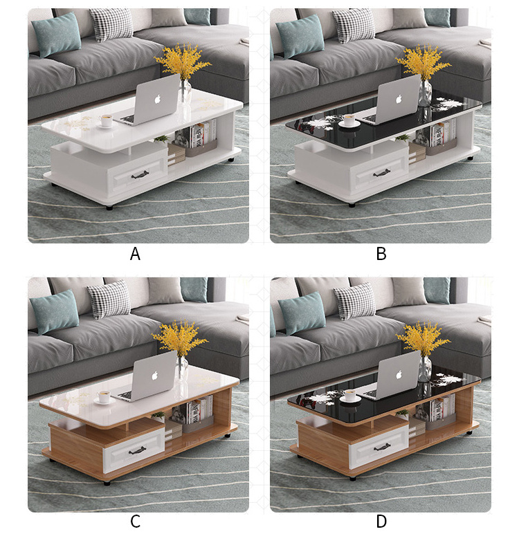 Nordic Simple Modern Rectangular Coffee Table Set Living Room Furniture