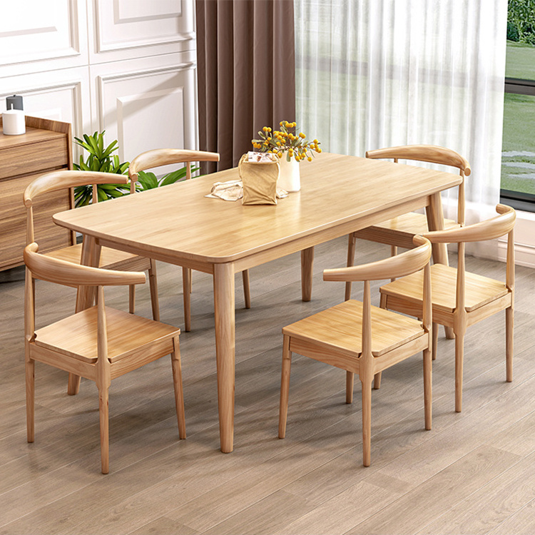 rectangular solid wood tables 4 chairs wooden modern dining table set