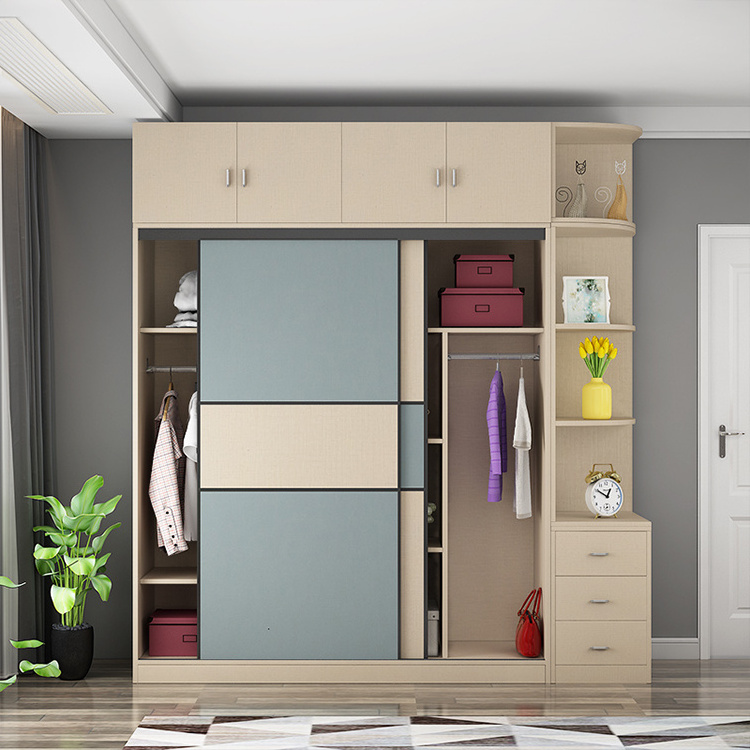 Customized Modern 2 Door solid Wood Wooden Clothes Wardrobe For Bedroom wardrobe Clothes Storage Cabinet