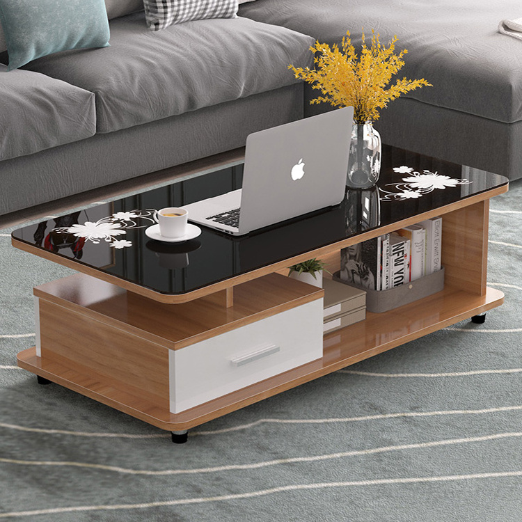 Nordic Simple Modern Rectangular Coffee Table Set Living Room Furniture